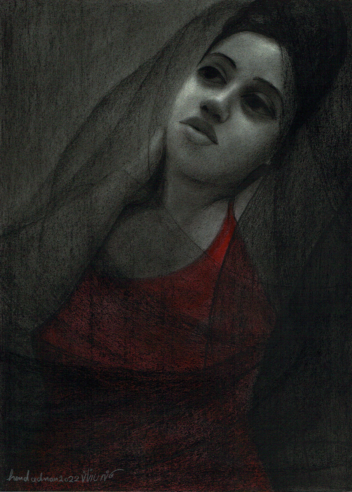 cachée-4-charcoal-on-paper-41-x31-cm2022