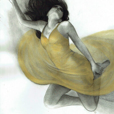 fly-1-charcoal-and-golden-gesso-on-paper-41-x-31-cm-2022-