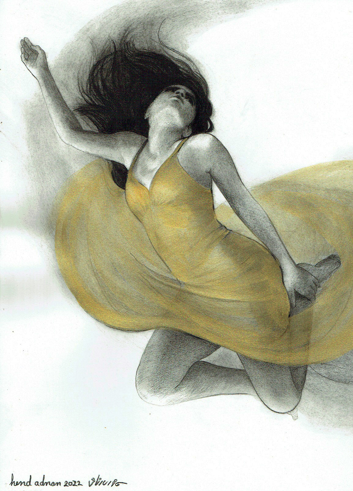 fly-1-charcoal-and-golden-gesso-on-paper-41-x-31-cm-2022-